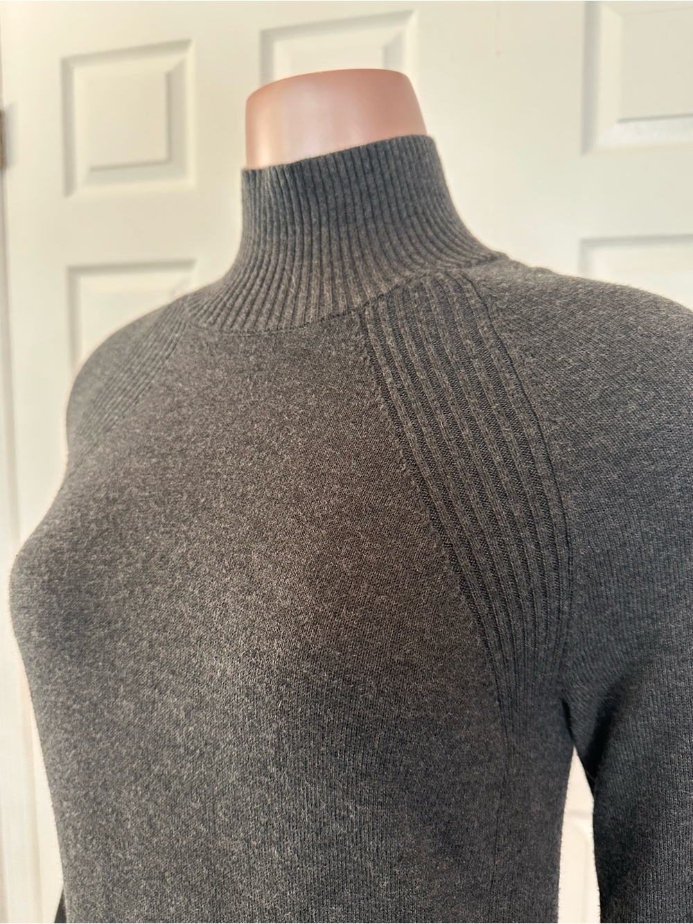 lululemon Knit Sweater Dress | Charcoal Gray | Mock Neck | Size 8 | A-1828 - Picture 8 of 14